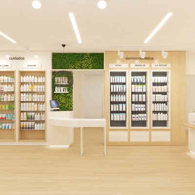 interior de la farmacia sanchez romero en barbate